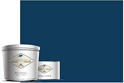 Peinture Résine Bleu Abyssal - Résine Epoxy Bi-Composants - Effet Mat - Peinture Mur, Plafond, Boiserie, Carrelage & Métal - Lessivable - COV A+ - Fabriquée En France - 750 ml - BARBOUILLE