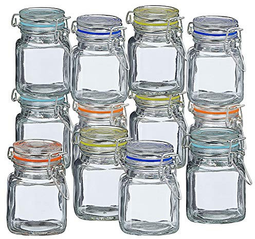 Cepewa Bügelglas 12er Set Einmachglas Gewürzglas Aufbewahrungsglas 100ml Fassungsvermögen