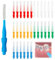 ZWZNBL Cepillo interdental - 30 unidades, Rojo, Blanco, Verde, Azul, Naranja, Suave, Cuidado de las encías, Mango Flexible, Manual, TOOTHBRUSH