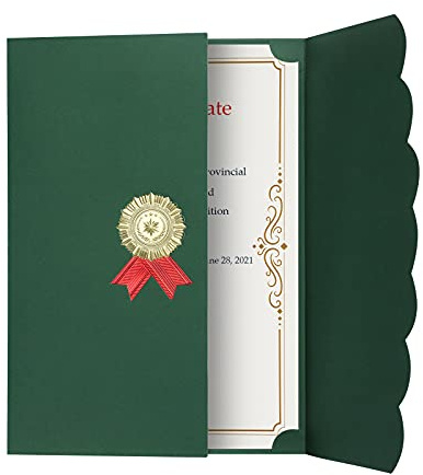 Cartellina per certificati, formato A4, con 5 custodie, in cartone, per certificati, cartelle, diploma, documenti, testimonianze, carta per certificati, riconoscimento