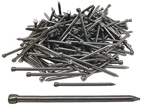 TERF® Clavos redondos de cabeza perdida de 40 mm x 2,36 mm, acabado brillante, 40 mm x 2,36 mm, clavos de cabeza perdida para armarios blandos y Harboard y carpintería, muebles de trabajo,