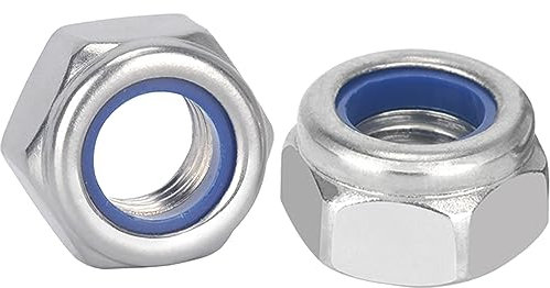 Drenky Tuercas Hexagonales de Bloqueo M4,25 Piezas Tuercas Autoblocantes Acero Inoxidable A2 DIN 985 Tuercas de Seguridad con Anillo de Nylon,Rosca Métrica