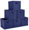 EZOWARE 6er-set Aufbewahrungskörben, Behälter, faltbare Würfelboxen aus Stoff für Kinderspielzeug, Kinderzimmer-Organizer, Schrank, Zuhause – 33x37x33cm / Denim Blau