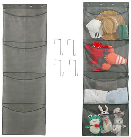 Hanging Storage Organiser, Over Door Storage with Multiple Pockets, Space Saving Solution for Bedroom, Bathroom, Closet, Wardrobe, 65x23 Inches
