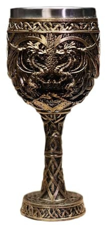 Baoblaze Copa de Vino de Acero Inoxidable con Forma de cáliz Medieval Vintage, para Aniversario, artículos de Fiesta, decoración de Escritorio, Vaso para Beber, MARRÓN