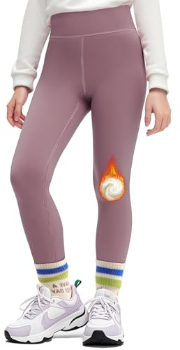 GroYolan Leggings Térmicos para Niña con Forro Polar Cintura Alta, Mallas Elásticas de Invierno 4–15 años