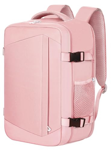 KIRFEIHT Zaino da Viaggio 40x20x25 per Ryanair 20L Bagaglio a Mano Aereo Piccolo - Borsa da Viaggio per Cabina, Zaini Universali per Uomo e Donna per Scuola Trekking Lavoro - Rosa