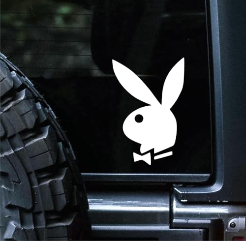 Sunset Graphics & Decals Bunny Decal Vinyl Car Sticker Funny | Cars Trucks Vans Walls Laptop | White | 5.5 inches | SGD000327