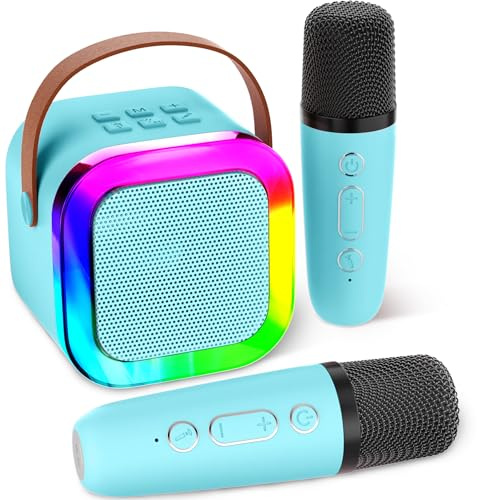 Koolcover Karaoke-Maschine für Kinder Erwachsene, tragbare Kinder Karaoke-Lautsprecher mit drahtlosem Mikrofon, Geschenke für Mädchen im Alter von 4, 5, 6, 7, 8, 9, 10, 12 +Jahre alt Geburtstagsparty