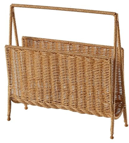 Chenxi Studio Porte-revues en osier tressé imitation rotin marron clair pour un rangement efficace de la maison