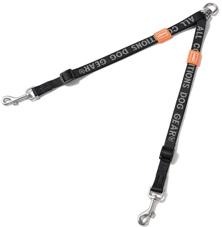 HOWGO Double Dog Leash,Tangle-Free 360 Swivel(Black, Std M-L Splitter)