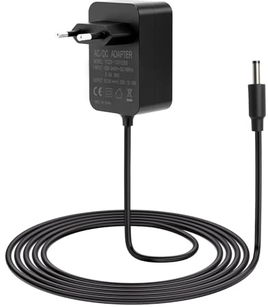 15W Netzteil Kompatibel mit Echo Dot (3/4/5. Generation) Echo Show 5 (1./2. Gen),Echo Spot,Echo Dot Kids Edition,Fire TV Cube,12V 1.25A Ladegerät Netzadapter, inkl.1,5m Netzkabel (EU-Schwarz)
