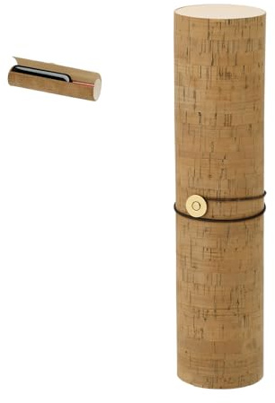 FOR ADVENTUR Estuche para Botella de Vino de Corcho Natural con Interior de Madera, Tubo Protector Reutilizable 34x8 cm con Correa, Porta Botella Elegante para Regalo y Transporte Seguro
