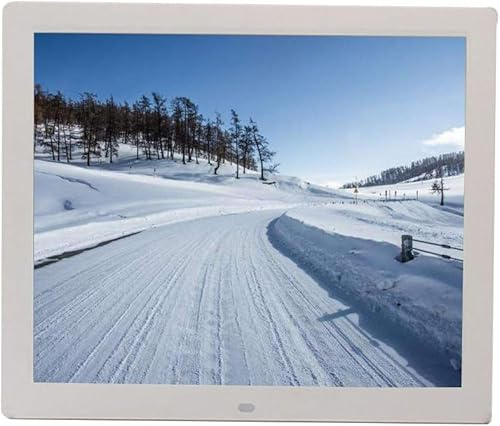 JvFbjLF Cornice Digitale for Foto, Album Fotografico elettronico, Cornice for Foto, Schermo LED HD Ultrasottile e Stretto(White,15 Inches)