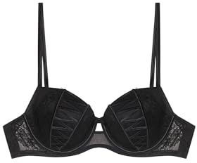 YAMAMAY, Reggiseno Balconcino con Ferretto, Desire, Nero, Donna