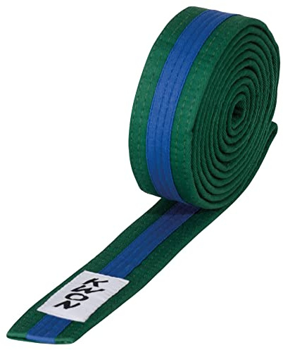 Budogürtel Judo mehrfarbig, versch. Längen (grün/blau/grün, 280)