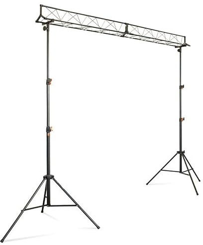 ETEC Professional Licht Stativ Set LS-4 mit 3-Punkt Traverse - DJ Stand Bühne Truss Stand Light Stand Traversensystem Lichtstativ Quertraverse Veranstaltung Bühne Beleuchtung