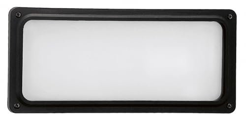 Cristher Lighting - Lampada da incasso COC per esterni (L.27,1 cm), uso esterno IP65, classica lampada da parete per balconi, terrazze, corridoi, facciate, E27 42W, nero.