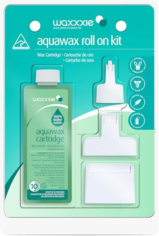 Waxxxie Aqua Wax Roll on Wax Kit - Water Soluble Strip Wax for Effortless Hair Removal with Salon Quality Results