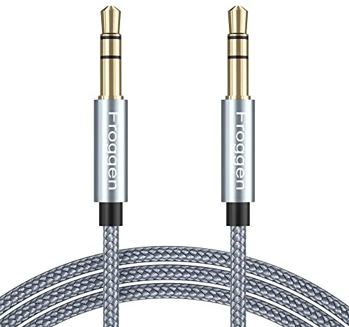 Froggen Aux Kabel 3.5mm Audio Kabel, Stereo Audiokabel Nylon Mantel 24K vergoldete Stecker 3.5mm Klinke auf Klinke Audio Kabel Klinkenkabel kompatibel mit Auto, Kopfhörer, Lautsprecher, TV usw.