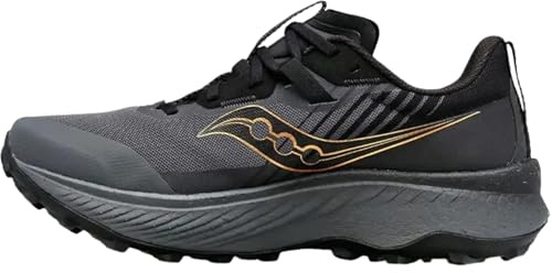 Saucony Men's Endorphin Edge Trail Running Shoe, Black/GOLDSTRUCK, 10.5