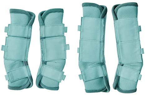 Gallopoff Set di 4 stivali da mosca per cavalli, traspiranti e comodi, leggings per cavalli in rete riducono il calpestio, lo stress degli zoccoli e l'affaticamento delle gambe, SkyBlue Pony