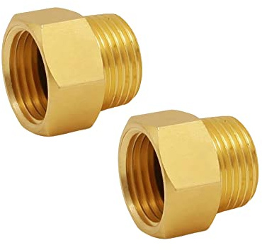 Ousun G 1/2 BSP Male to US 1/2 NPT Female Thread Converter Adapter (2-Pack), Solid Brass Pipe Fitting,Water Hose Adapter, British to US Gauge Sensor Sender Adapter BSP NPT Thread Converter