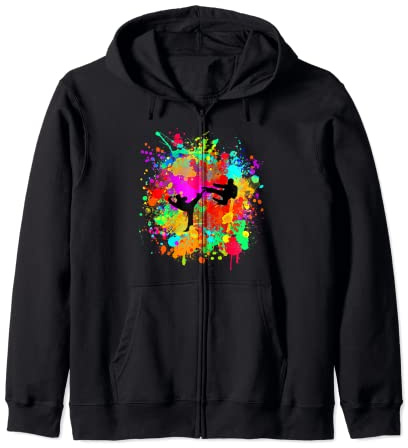 Colourful Judo and Karate Fighter in Suit with Belt & Bag Zip Hoodie