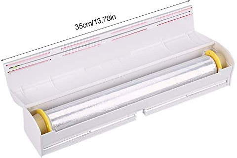 Wrap Cutter Food Wrap Dispense Transparent Abs Stainless Steel Blade Food Wrap Dispenser Wrap Cutter Foil and Cling Film Cutte Storage Kitchen