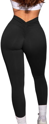 Hawiland Scrunch Butt-leggings för dam med rumplyftande push up-effekt, sömlösa leggings med hög midja, sportbyxor för gym, fitness, träning och yoga