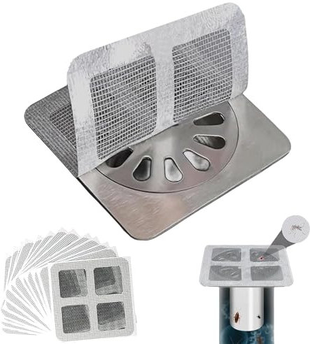Abflusssieb,Smavles 40Pcs Abflussabdeckung Haarsieb Einweg Haarsieb Dusche Abfluss Sieb Mesh Platz Boden Abfluss Aufkleber Filter Aufkleber Badezimmer Haarfänger Abdeckung für Dusche,Waschbecken,Küche