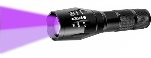 Miular UV 365nm and 395nm Light Wood's lamp Blacklight, 2 in 1 Ultraviolet Flashlight for Detecting Pet Urine Stains, Curing Resin