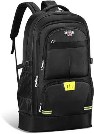 Dafape Uomini Donne Zaino da trekking, 65L Campeggio di viaggio zainetto Zaino in spalla Zaino per allenamento di ginnastica Outdoor Ciclismo Sport Grande (nero)