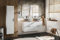 Easy4You Set AW Weiß: Unterschrank 60 cm mit 2 Schubladen + 35x140 cm Seitenschrank Hängeschrank Badschrank Badezimmerschrank Soft-Close Badmöbel-Set Geriffelte Fronten
