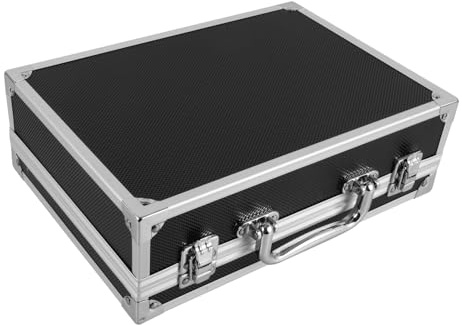 HORIALENCE Aluminium Alloy Toolbox Small Capacity Storage Box with Locking Mechanism Portable Handheld Tool Chest for Travel Outdoor and Professional Use