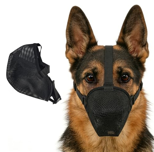 Dog Muzzle for Large Medium Small Dogs, Adjustable Soft Mesh Muzzle to Prevent Biting, Chewing, Barking – Vet Recommended, Secure Fit L