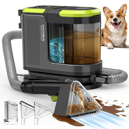 HYCHIKA Lavatappeti e Divani Portatile 1800W, 17kPa Lava tappezzeria, Doppio Serbatoio e Autopulizia, Lavatappeti pulitore per Divano, Tappeti, Zerbini, Auto e Famiglie con Animali