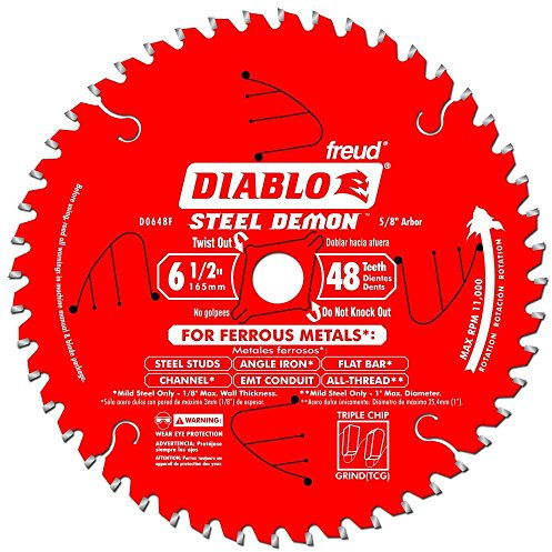 Diablo Steel Demon Cermet II Saw Blade - 6-1/2 Diameter, 48 TCG Teeth