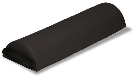 EarthLite Massage Bolster Pillow Half Jumbo – Durable, Easy to Clean 100% PU Upholstery incl. Strap Handle/Professional Quality CFC-Free/Back Pain Relief, Black