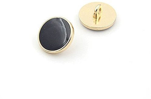 10PCS Abbigliamento Button - Moda Vetrata Black Metal Button Set Pulsante di Cucito a Blazer, cappotto, Uniforme, Camicia, Completo Giacca e (15mm)