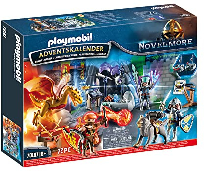 PLAYMOBIL Adventskalender 70187 Kampf um den magischen Stein, Fr Kinder von 5-10 Jahren