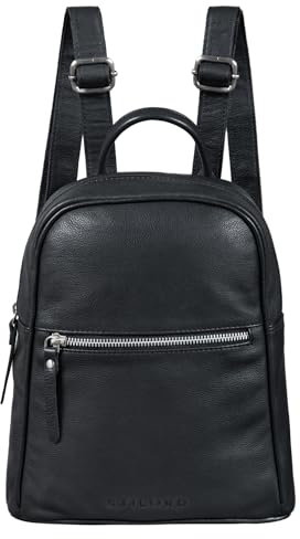 STILORD 'Scarlett' Vintage Rucksack Damen Klein Leder Rucksackhandtasche Lederrucksack für iPad & 10.1 Zoll Tablet Handtasche City Ausgehen Shopping Daypack, Farbe:schwarz