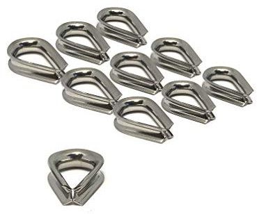 10 x Edelstahl Kausche, 6mm, ähnl. DIN 6899, V4A Edelstahlkausche AISI 316, Drahtseilkausche, Kabelkausche, Seilkausche, poliert, rostfrei - Tecklenborg, Kegel GmbH