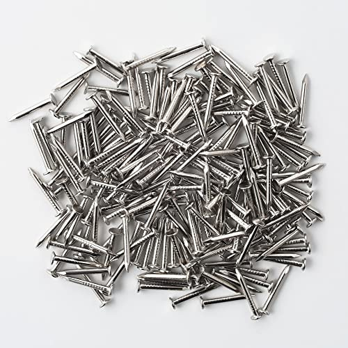 1200pcs Hardware Nails, 1/2'' × 18 Ga Nickel Plated Hanging Nails, Flat Head Nails, Wall Nails for Hanging, Finishing Nails, Tiny Nails, Small Nails (1/2 in)