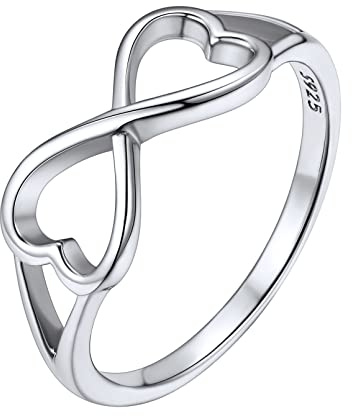 ChicSilver Anillo Infinito Mujer Plata de Ley 925 Anillo Fino Minimalista Anillo Compromiso Pareja Joyería Moderna Anillo Amor Eterno