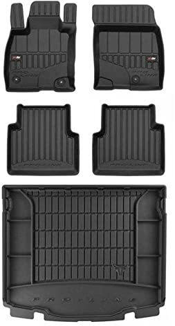 MOTOS Satz Gummifußmatten und Kofferraummatten passend für Ford Kuga III ab 2019 passend für Titanium Verbessern Sie Ihren Reisekomfort mit Antirutschmatte Auto 3D- Allwetter fußmatten Auto, Schutz vo