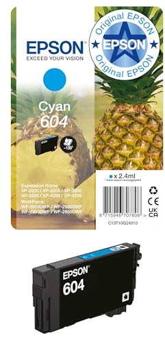 Epson 604 Pineapple, Genuine Cyan Ink Cartridge