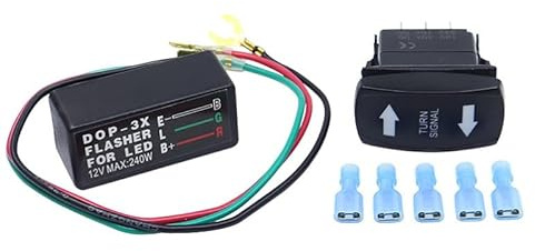 Blinkers vippströmbrytare Riloer 12 V blinkers vippbrytare med blinker på/av/på ATV UTV kit LED blinker relä vippströmbrytare vattentät anti-stöt