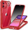 CENHUFO Sichtschutz Hülle für iPhone 11, mit Eingebautem Privacy Panzerglas Displayschutz und Kameraschutzfolie 360 Grad Handyhülle Schutzhülle Stoßfest Bumper Anti Spy Cover komplett Case - Rot