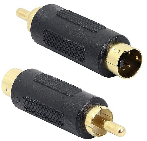 Traovien Adaptador S-Video macho a RCA macho, adaptador de cable compuesto de 4 pines, adecuado para micro teléfonos y equipos de audio y más (2 piezas) (macho de 4 pines/RCA macho)